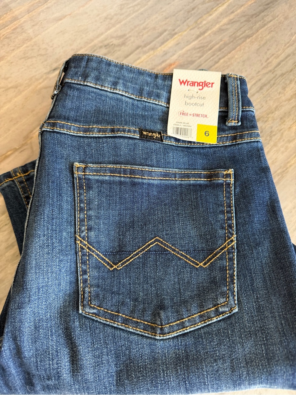 Wrangler Dark Blue High-Rise Bootcut Jeans